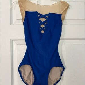Eleve Dancewear Blue and Beige Leotard